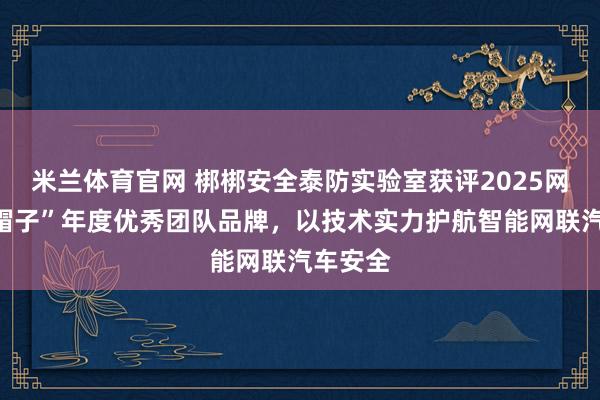 米兰体育官网 梆梆安全泰防实验室获评2025网安“金帽子”年度优秀团队品牌，以技术实力护航智能网联汽车安全