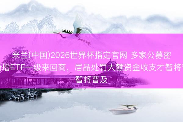 米兰(中国)2026世界杯指定官网 多家公募密集新增ETF一级来回商，居品处罚大额资金收支才智将普及
