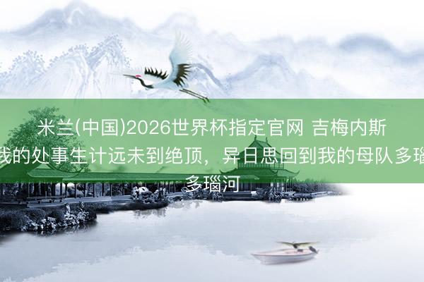 米兰(中国)2026世界杯指定官网 吉梅内斯：我的处事生计远未到绝顶，异日思回到我的母队多瑙河