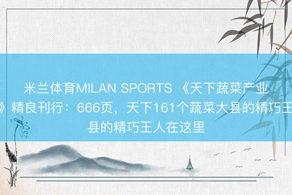 米兰体育MILAN SPORTS 《天下蔬菜产业大县名录》精良刊行:666页,天下161个蔬菜大县的精巧王人在这里