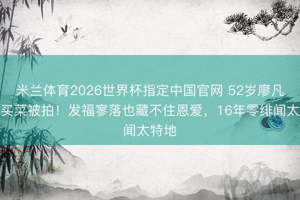 米兰体育2026世界杯指定中国官网 52岁廖凡超市买菜被拍！发福寥落也藏不住恩爱，16年零绯闻太特地