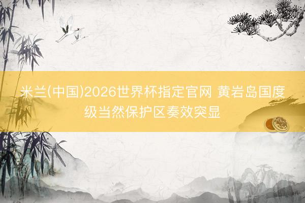 米兰(中国)2026世界杯指定官网 黄岩岛国度级当然保护区奏效突显