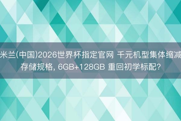 米兰(中国)2026世界杯指定官网 千元机型集体缩减存储规格， 6GB+128GB 重回初学标配?